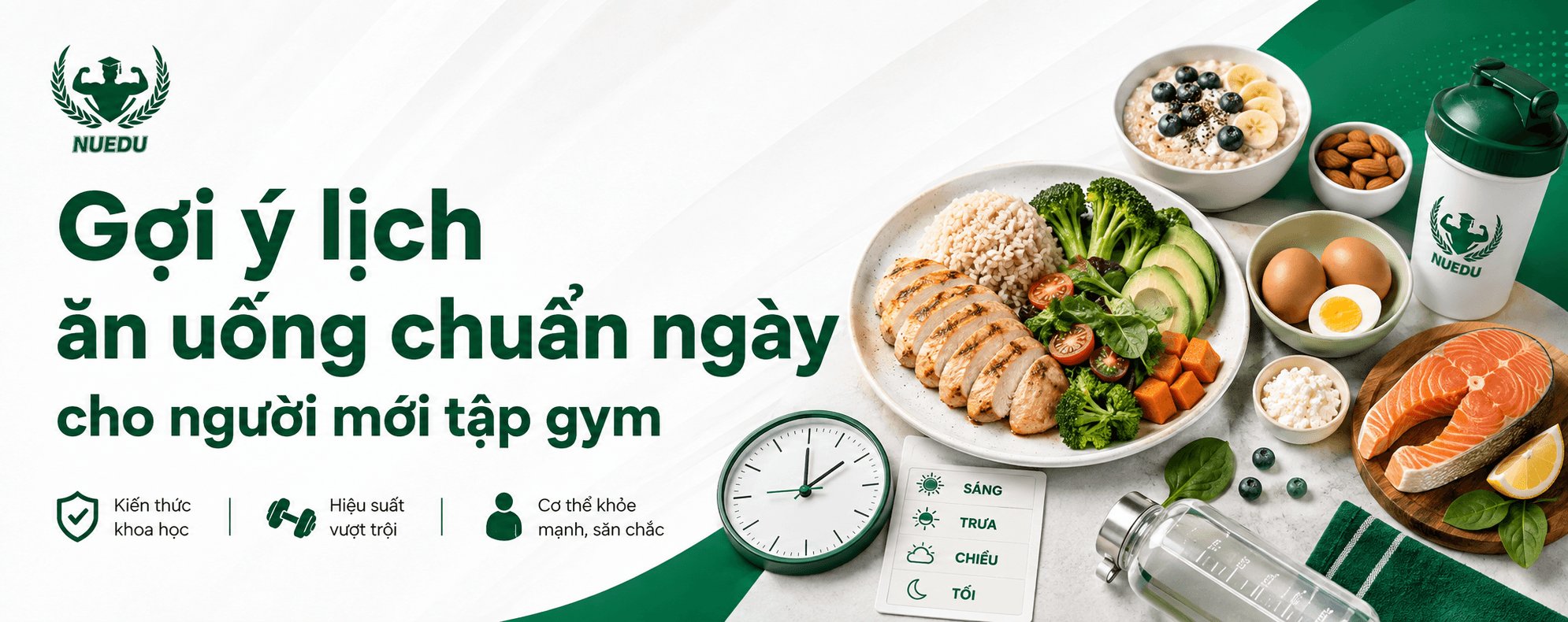 Gợi ý lịch ăn uống chuẩn ngày cho người mới tập gym